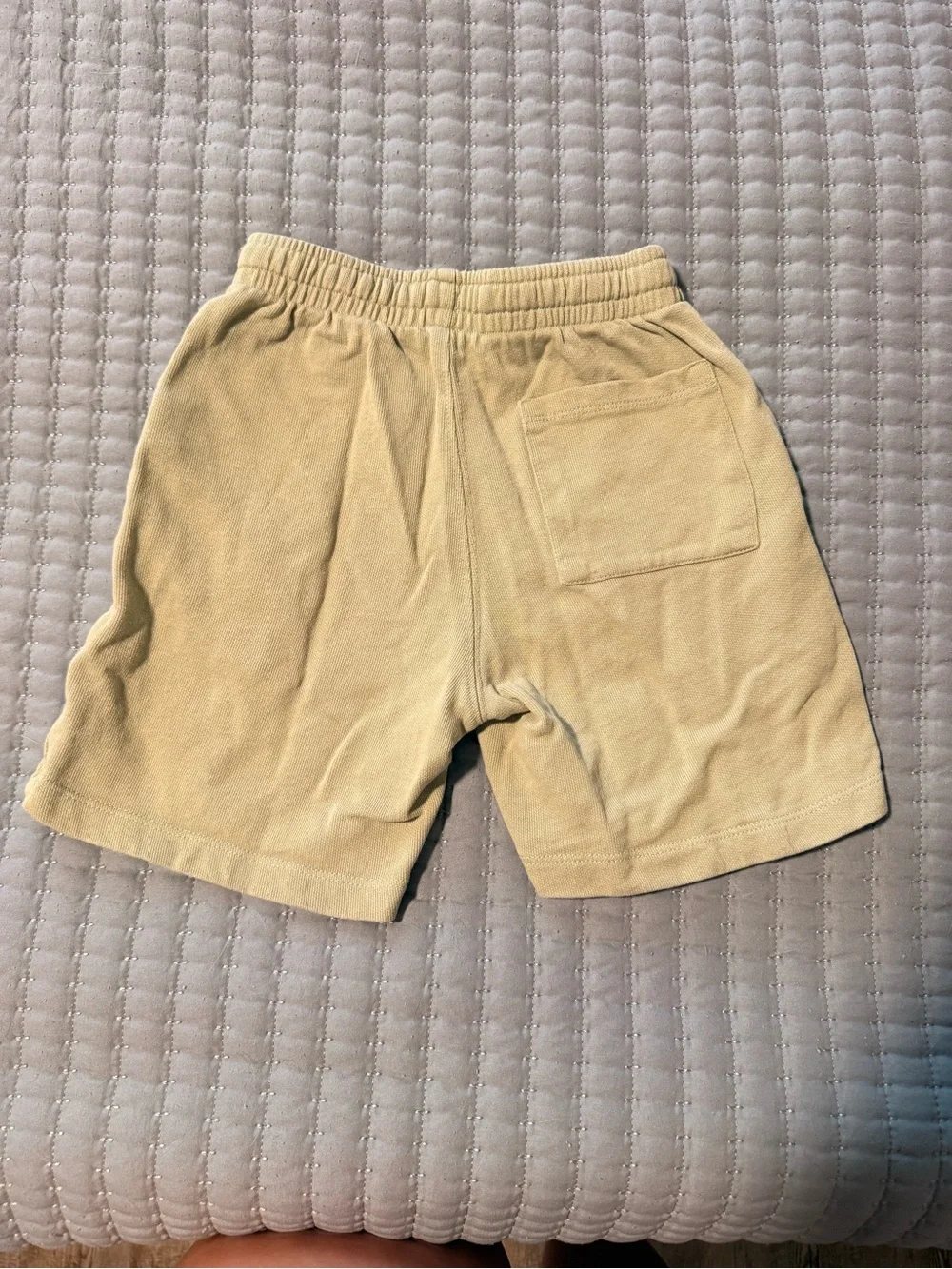 Kids Athletic Tan Drawstring Shorts with Patch Detail